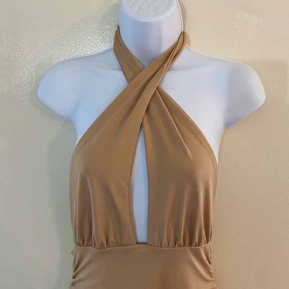 Shein Tan halter dress. - Picture 2 of 6
